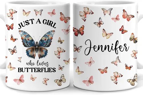 Hyturtle Taza Personalizada de Mariposa - Regalos Inspiradores para Niñas, Mujeres y Amigas - Regalos de Cumpleaños para Amantes de las Mariposas -