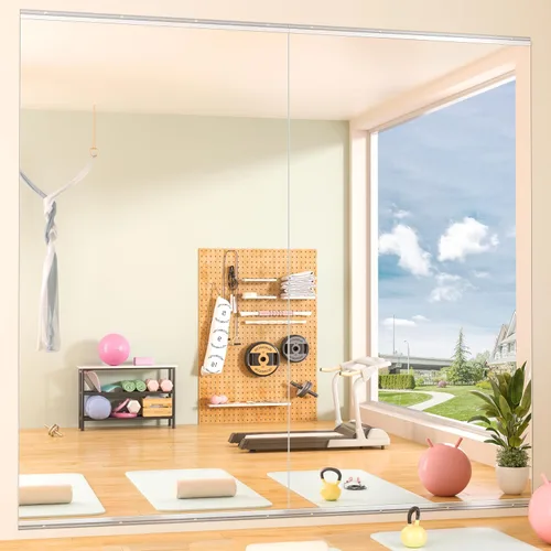 Miniatura 12 de Hasipu 3 piezas de espejos para gimnasio en casa de 48''x24'', espejos grandes de cuerpo entero montados en la pared para yoga, baile, fitness