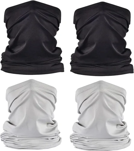Mascarilla tipo bufanda para protección contra polvo, rayos UV, pasamontañas, para correr, verano, pesca, ciclismo, 4 piezas