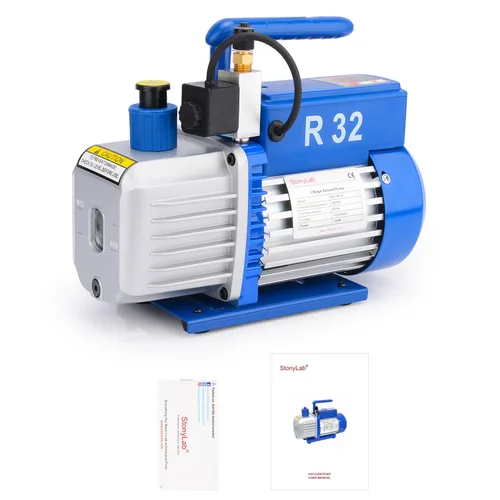 Miniatura 7 de stonylab Bomba de vacío rotatoria de paleta de una sola etapa de 3 CFM con válvula solenoide para refrigerante de CA HVAC