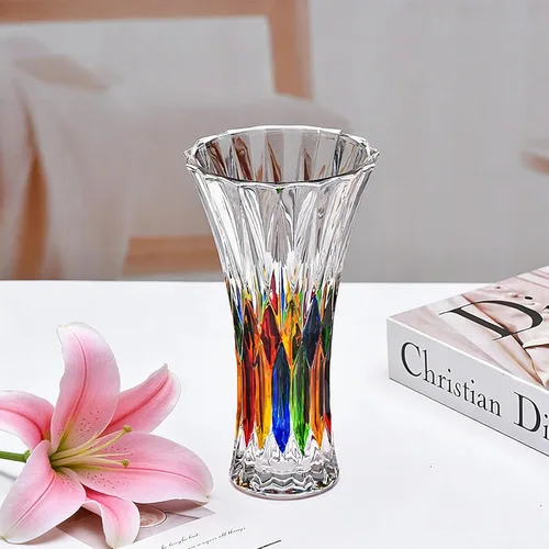 Miniatura 7 de Florero de cristal transparente, diseño grueso para decoración del hogar, centros de mesa, boda, regalo para madres