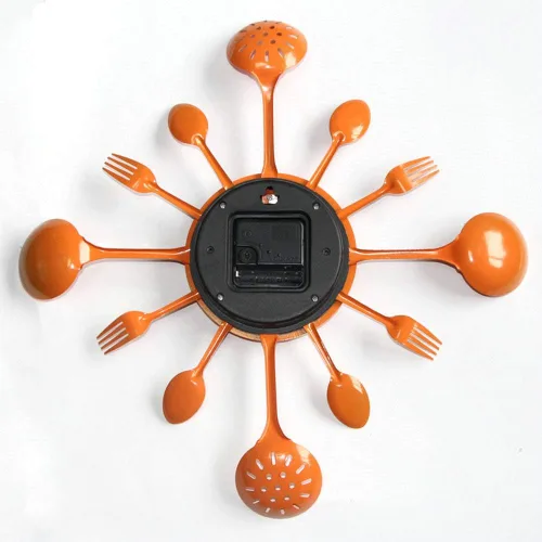 Miniatura 4 de Timelike Reloj de pared, de metal de 16 pulgadas, utensilios de cocina, cuchara, tenedor, reloj de pared, creativo y moderno, decoración del hogar