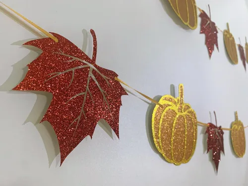Miniatura 4 de Tinbax Decoración de otoño para el hogar, decoración de Acción de Gracias, pancarta con texto en inglés «Happy Fall and Blessed Grateful Thankful»
