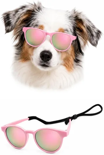 Miniatura 9 de G006 Disfraz para perro y mascota, estilo retro de los años 80, lentes de sol ajustables para razas medianas de 20 a 40 libras, para fiesta, Panto