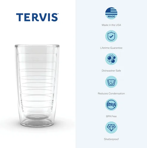 Miniatura 3 de Tervis Kelly Ventura Drift - Vaso aislado de doble pared hecho en Estados Unidos mantiene las bebidas frías y calientes, 16 onzas, clásico
