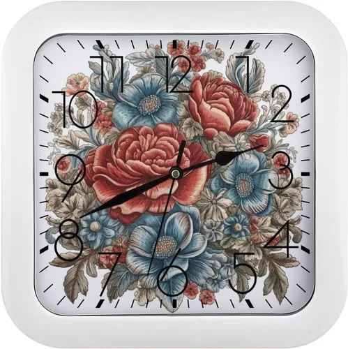 Miniatura 19 de 10" Square Modern Wall Clock,Different Heart Patterns Print Kitchen Clocks Wall Battery Operated,Silent Non Ticking Unique Funny Cute Wall Clock for
