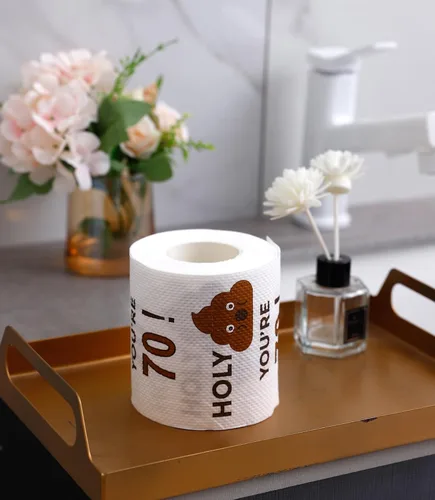 Miniatura 5 de Rollo de papel higiénico de feliz cumpleaños 70 de 3 capas, divertidos regalos de cumpleaños para hombres y mujeres, novedad para decoraciones
