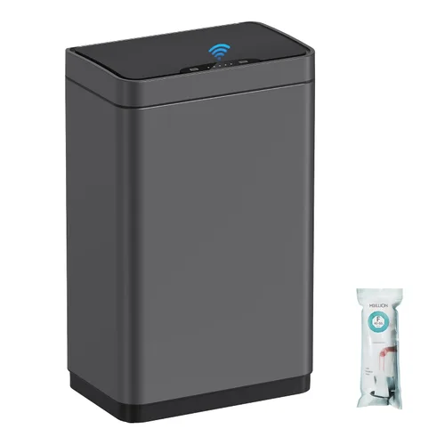 Miniatura 9 de Mbillion - Cubo de basura automático sin contacto de 15 galones con sensor de movimiento, cubos de basura inteligentes de acero inoxidable con tapa