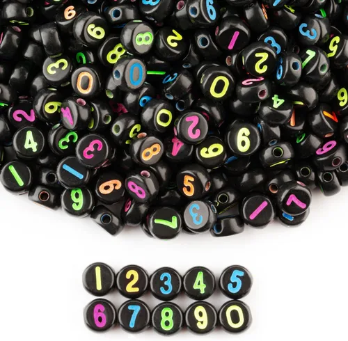 Miniatura 17 de ZHIYUXI - 1500 piezas de cuentas de letras de acrílico para pulseras de la amistad, cuentas de alfabeto para pulseras, collares, fabricación