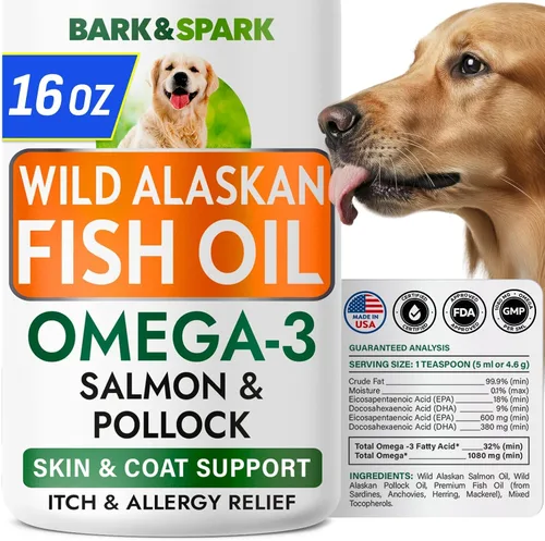 Miniatura 10 de BARK&SPARK Omega 3 para perros - 180 golosinas de aceite de pescado para la muda de pelo de perros, masticables para alergias en la piel, alivio