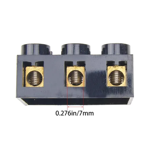 Miniatura 4 de Bloque de terminales 500 V 60 A doble fila 3 posiciones tornillo eléctrico barrera tira bloque