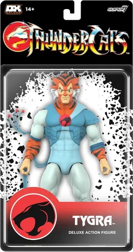 Super7 Deluxe Thundercats Tygra - Figura de acción de Thundercats de 7" con accesorio, coleccionables de dibujos animados clásicos y juguetes retro