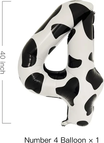 Miniatura 2 de Globo grande con estampado de vaca de 40 pulgadas para decoración de cumpleaños de vaquera, suministros de fiesta, globos con estampado de vaca