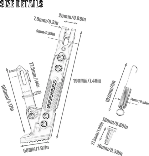 Miniatura 2 de Soporte de patas de motocicleta universal de aleación de aluminio de alta calidad, ajustable, para motocicleta, scooter, soporte de trípode