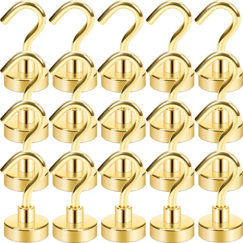 Miniatura 24 de Neosmuk Ganchos magnéticos, esenciales para cruceros, más de 32 libras, ganchos magnéticos resistentes para cabinas de cruceros, refrigerador