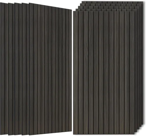 Miniatura 15 de Paneles de sonido de chapa de madera, paquete de 10 paneles de pared de 47.2 x 23.6 pulgadas, paneles acústicos decorativos para paredes