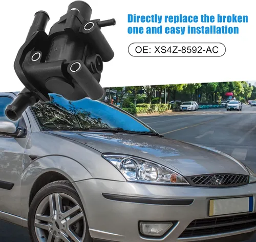 Miniatura 2 de Conjunto de carcasa de termostato YS4Z-8592-BD Reemplazo para Ford Focus 2000-2004 Negro