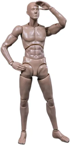 Miniatura 12 de Figura de acción masculina a escala 1:12 AM116 Cuerpo de figura masculina muscular personalizada flexible de 6 pulgadas, muñecas de PVC en miniatura