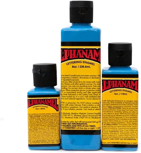 Miniatura 18 de Alphanamel Meyer's Dark Blue - Pintura esmaltada para rayas, pintura de letreros, letras, bellas artes, 36 colores, varios tamaños, 5 onzas Azul