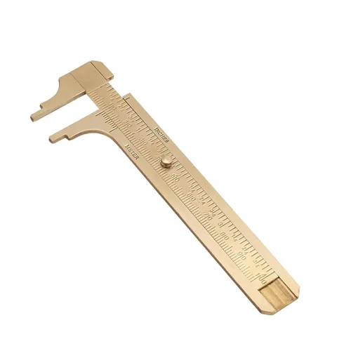 Miniatura 2 de Yosoo Health Gear Vernier Pinza, micrómetro de latón de doble escala deslizante, 3.937 in