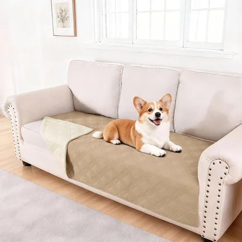 Miniatura 139 de hyha Manta impermeable para perros, manta reversible para cama de mascotas, funda suave para sofá/sillón lavable para perros, fundas impermeables