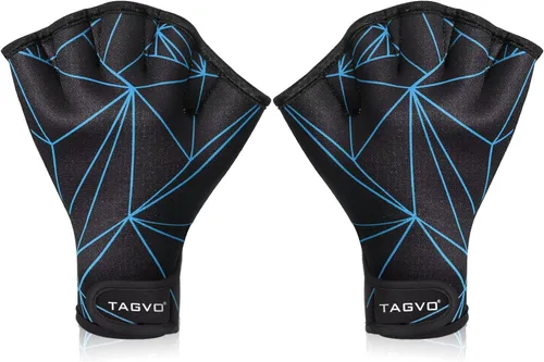 Miniatura 8 de TAGVO Guantes acuáticos de natación, guantes acuáticos para ayudar a la resistencia de la parte superior del cuerpo, guantes de natación con malla