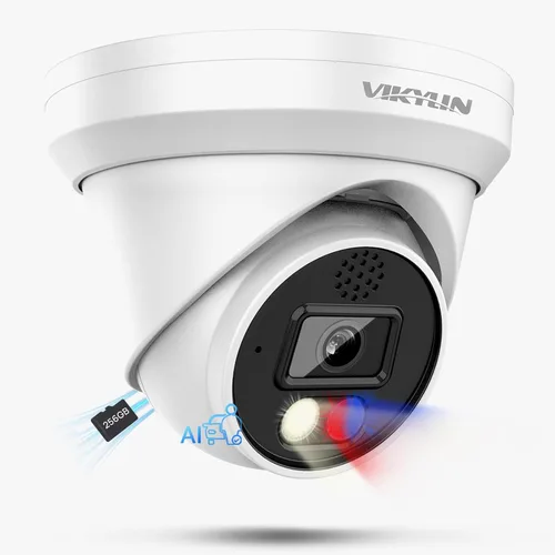 Miniatura 15 de VIKYLIN Cámara IP PoE a todo color 4K 8MP, cámara de torreta PoE 4K para exteriores con detección de humanos y vehículos, conversación de 2 vías