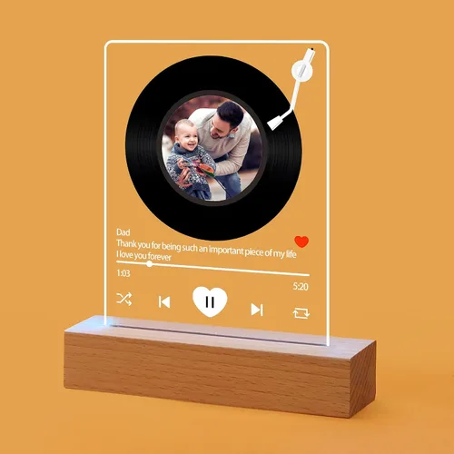 Miniatura 18 de Placa de fotos de acrílico LED personalizada, regalos de aniversario personalizados para parejas con nombres grabados, luz nocturna romántica