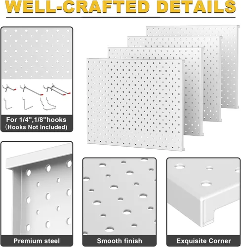 Miniatura 3 de Ultrawall Paneles de metal para tablero de clavijas, organizador de pared de tablero de clavijas, tableros de clavijas para pared, organización