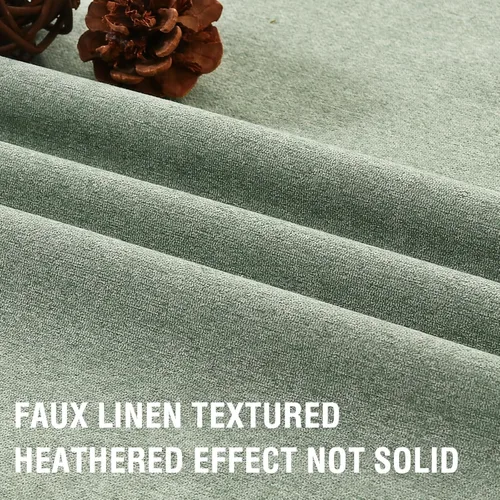 Miniatura 40 de H.VERSAILTEX - Cortinas 100% opacas con aislamiento térmico, texturizadas, de lino, con bloqueo de calor y luz completa, p/sala de estar y Roble