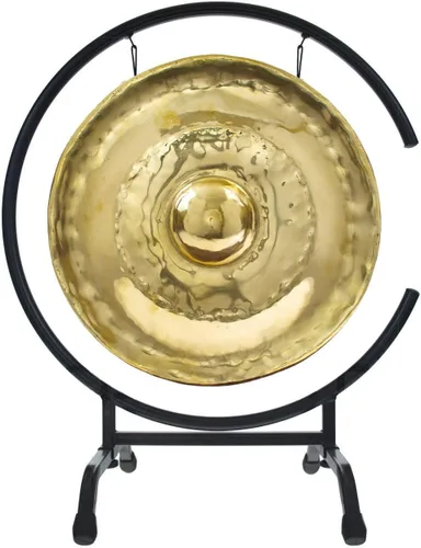 Miniatura 3 de Gongs de pezón dorado tailandés en soportes incluye gong, tu elección de soporte, y maza/tono brillante transparente/gong fabricado en Tailandia