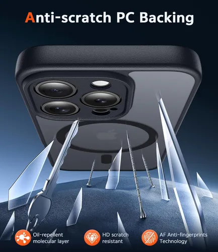 Miniatura 1014 de FNTCASE Funda para iPhone 13 Pro-Max: Fundas magnéticas transparentes compatibles con Magsafe Slim anti amarillamiento protección contra caídas