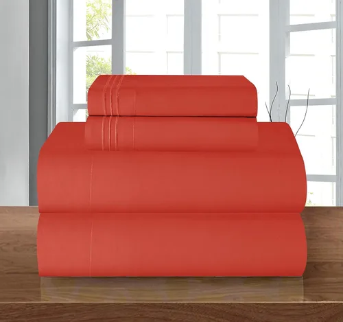 Miniatura 78 de Elegant Comfort - Juego de sábanas de 4 piezas de microfibra, 1500 hilos, sin arrugas, sábana bajera elástica, esquinas tipo bolsillos profundos