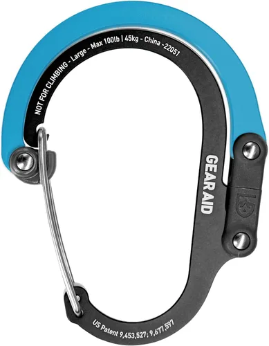 Miniatura 19 de GEAR AID HEROCLIP (grande) mosquetón y clip de gancho para colgar artículos de alta resistencia, mochilas de camping, maletas, kayaks, bicicletas
