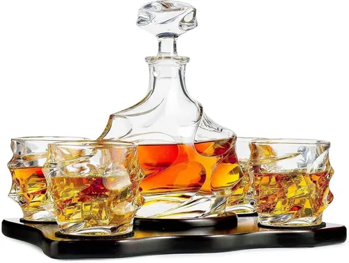 Miniatura 3 de The Wine Savant, juego de regalo de piedras de whisky y decantador para hombres y mujeres, 2 bolas de whisky de acero inoxidable XL, 2 vasos