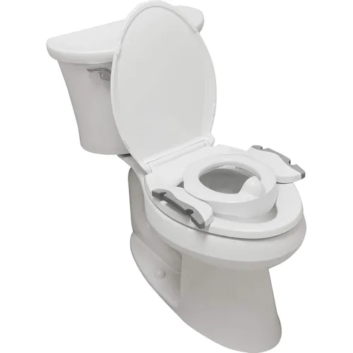 Miniatura 3 de Kalencom Potette Plus Premium 2 en 1 Anillo de entrenamiento para asiento de inodoro y orinal con protector de orina integrado y asas de fácil Blanco
