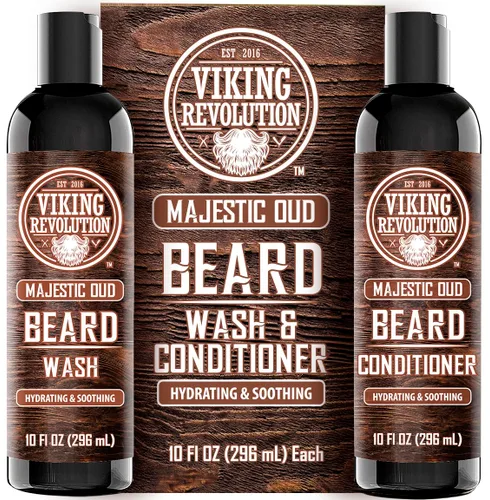 Miniatura 9 de Viking Revolution Lavado de barba y acondicionador de barba para hombres con aceite de argán y aceite de jojoba, suavizante y fortalecedor