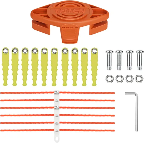 Miniatura 14 de THTEN WA0010 WA0004 - Carrete de repuesto de cabeza de cuchillas de recortadora de 10 pies y 0.065 pulgadas, compatible con Worx WG180, WG175