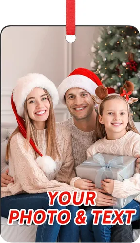 Adornos de Navidad personalizados 2025, adorno de Navidad personalizado de doble cara, adorno de foto para árbol de Navidad para niños, mamá, papá,