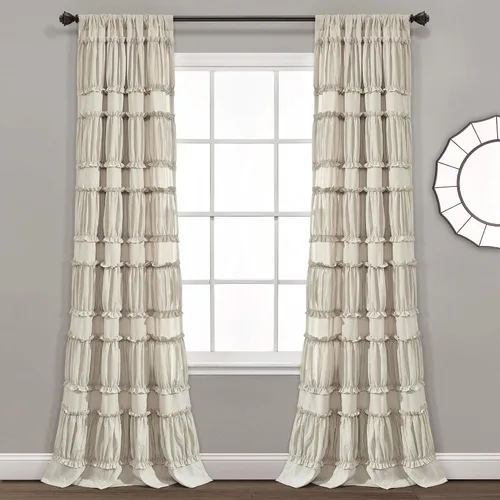 Miniatura 15 de Lush Decor Nova Ruffle - Par de paneles de cortinas con volantes para ventana, 42"A x 84"L, gris