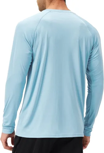 Miniatura 3 de NAVISKIN Camisas de protección contra erupciones para hombre, camisetas de natación FPU 50+ con protección solar ultravioleta, camisas de manga