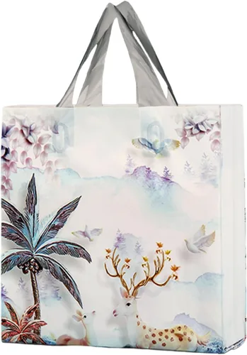 Miniatura 14 de 50 bolsas de plástico de 9.8 x 11.8 pulgadas, bolsas de compras al por menor, bolsas de boutique con asas, hermoso día (más patrones disponibles)
