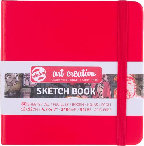 Cuaderno de bocetos Talens Art Creation rojo 12X12 cm, 140 gramos