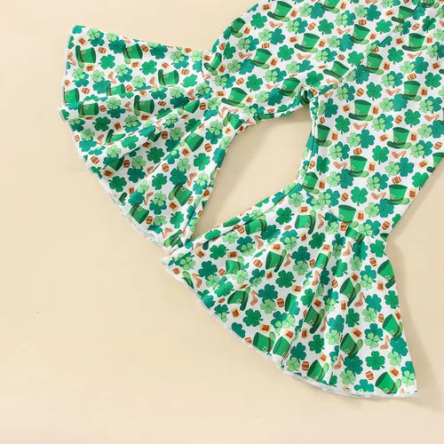 Miniatura 56 de Eadrioss Ropa para bebé niña pequeña, traje de campana de manga corta, camisa de flores para niños, pantalones florales acampanados, ropa de verano