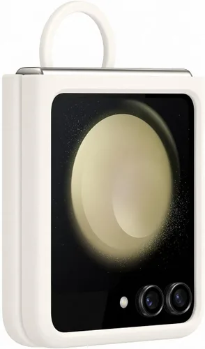 Miniatura 3 de Samsung Galaxy - Funda de silicona con anillo para Z Flip5, color crema