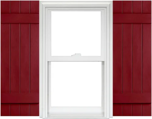 Miniatura 5 de Polaris Homeside 4 Contraventanas de Vinilo Unidas Board and Batten (1 Par) 14-1/2 pulg. x 43 pulg. - 930 Blanco