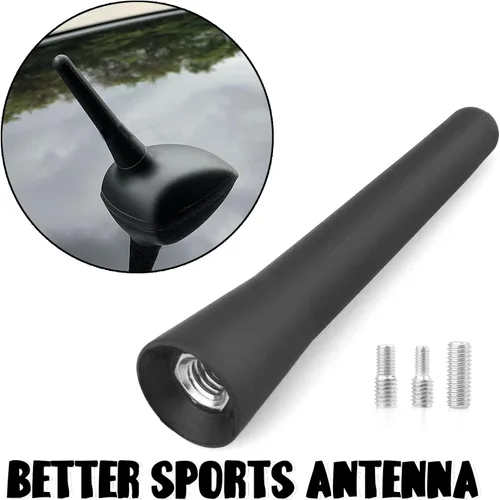 Miniatura 4 de Antena universal de repuesto para automóvil de 2.5 pulgadas, color negro, recepción optimizada de FM/AM, mini antena corta de aluminio para vehículo