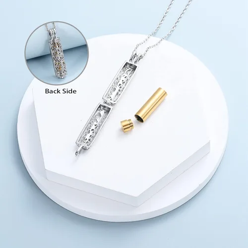 Miniatura 44 de shajwo Joyería de cremación cilíndrica, collar de cenizas de urna del árbol de la vida para mujeres y hombres, vial de cremación de cenizas