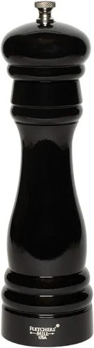 Fletchers' Mill - Molinillo de sal federal, negro, 8 pulgadas, grosor ajustable fino a grueso, fabricado en Estados Unidos