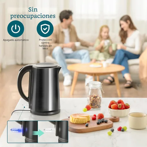 Miniatura 4 de COSORI - Hervidor eléctrico de doble pared con tacto frío, acero inoxidable aislado, apagado automático y protección contra hervir en seco, caldera